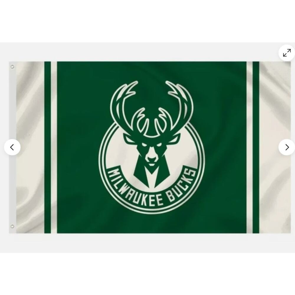 Milwaukee Bucks Flag Banner New 3x5 Ft Mancave Garage Gameday Dorm‎ Office